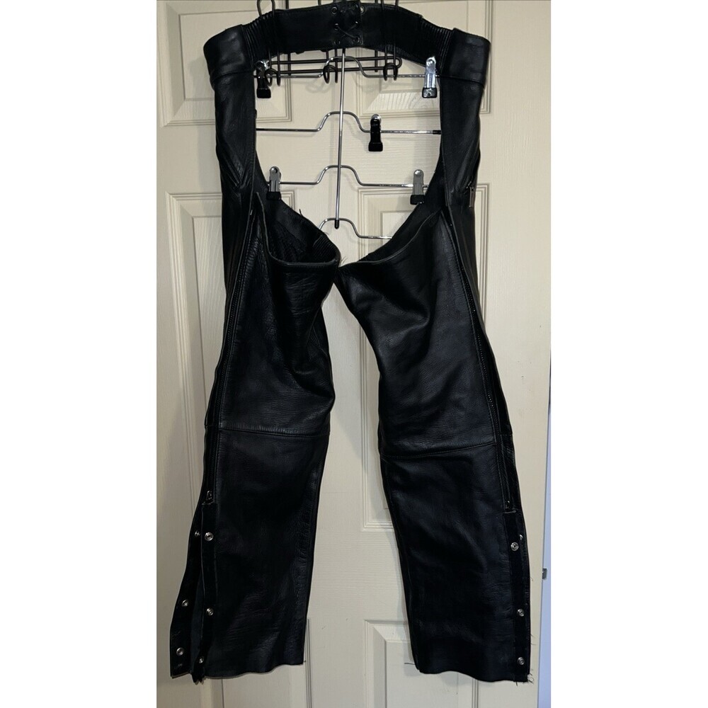 Milwaukee Leather Classic Black Motorcycle Chaps Lined Men's Medium x 30" Inseam